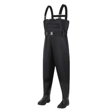Imagem de Hip Waders Calças de nylon ultra leves e impermeáveis ​​para uso em áreas de pesca, agricultura, pântanos e arbustos(Black,41 EU)