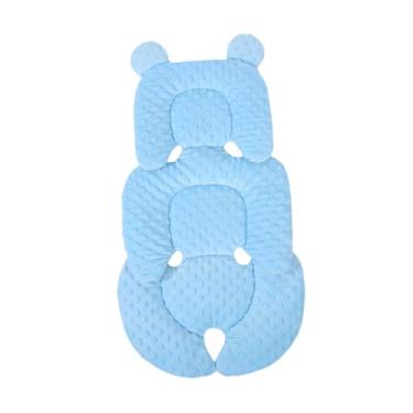Imagem de Milageto Almofadas de assento Tapete de carrinho Almofada de assento de bebê Acolchoamento macio Suporte de cabeça e pescoço para recém-nascidos Almofada de, Azul