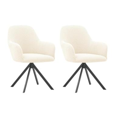 Imagem de Lzyjckh Capa elástica para cadeira de jantar com braços, Protetor para poltrona giratória, Capa para cadeira de escritório, Para penteadeira, sala de estar, quarto,Beige,2PCS