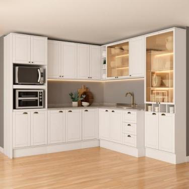 Imagem de Armário de Cozinha Completa s/Tampo Milla Aura Carraro Branco