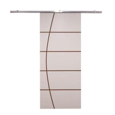 Imagem de Porta De Correr Branco Prime Frisada Kit Alumínio F01 - 210x110 - Vani