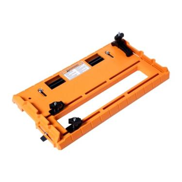 Imagem de POWERTEC Placa de trilho de serra circular universal compatível com a maioria dos trilhos de guia de serra de trilho e braçadeiras de borda reta, sistema de montagem sem ferramentas, cerca ajustável