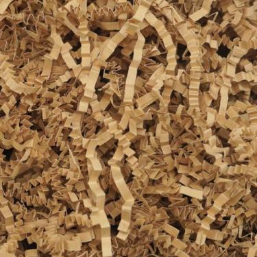 Imagem de ROSYJUNE Enchimento de papel cortado marrom de 227 g, papel desfiado de confetes de grama de Páscoa iridescente para enchimento de caixas de presente, decoração de aniversário, casamento, dia dos