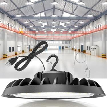 Imagem de VOLISUN 1 Pacote De Luminária Ufo Led High Bay 30.000 Lm, 200 W, 5000 K Luz Natural, 100-277 V, Iluminação Comercial Para Garagem, Oficina, Celeiro, Fábrica, Armazém