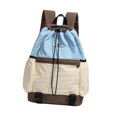 Imagem de simhoa Mochila de tênis portátil e estilosa com cordão, feminina e masculina, bolsa de tênis multiuso para esportes ao ar livre, viagens, caminhadas academia, Azul