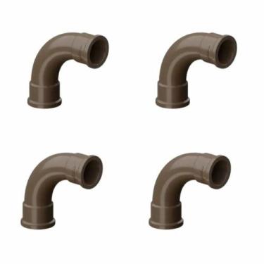 Imagem de Kit 4 Curva Longa Pvc Marrom Soldável 50mm 90º Tigre