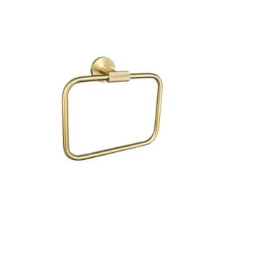 Imagem de Conjunto de banheiro em ouro escovado - Toalheiro de aço inoxidável 304 e suporte para papel higiênico - Kit completo de ferragens, barra de toalha D