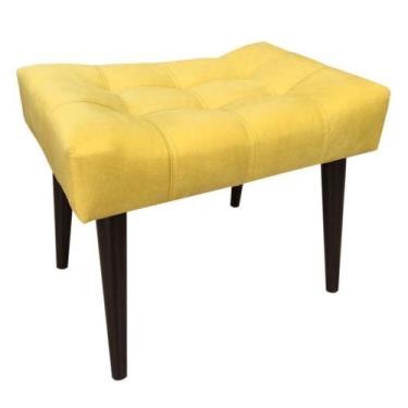 Imagem de Puff Capitonê Luxo Sued Amarelo - Sua Casa Decor