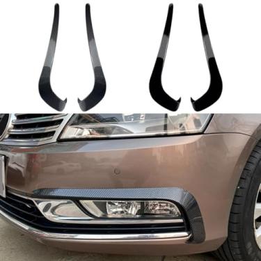 Imagem de Spoiler de faca de vento compatível com Passat B7 2011-2015 Kit de carroceria lâmina de ar de afinação para-choque dianteiro divisor lateral acessórios para carro (aparência de fibra de carbono)