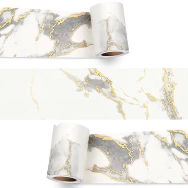Imagem de Decotalk Borda de papel de parede de mármore branco 3 x 236 polegadas para moldura de espelho de banheiro