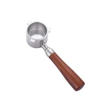 Imagem de Kafvalubre Filtro de porta sem fundo de 51 mm compatível com máquina de café expresso DeLonghi La Specialista EC9335 EC9155 EC9665 EC9355 aço inoxidável Portafilter 4 xícaras - cabo de madeira