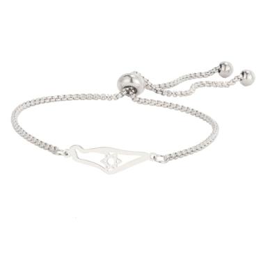 Imagem de EUEAVAN Pulseira de mapa feminina com estrela de Davi, mapa da bandeira do país, pulseira ajustável, traga-as para casa agora, joias patrióticas de Israel, presente judaica, adjustable, Aço