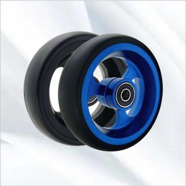 Imagem de Rodízios Dianteiros,rodas De Cadeira De Rodas De 4in 5in,rodas Dianteiras Sólidas Para Cadeiras De Rodas Pu,rodas De Rolos De Rodízios De Substituição,acessórios, Blue, 100mm/4in