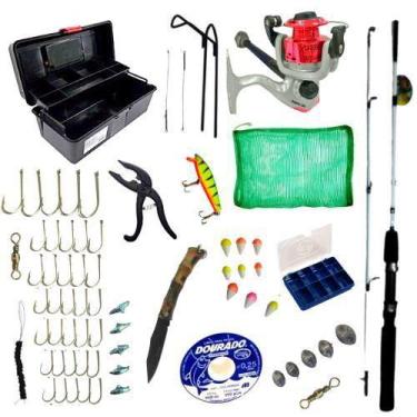 Imagem de Kit Pescaria Maleta Acessórios Vara Molinete Linha - Sekyped