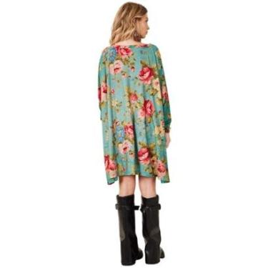 Imagem de Bata Ampla Com Pedrinhas Estampa Exclusiva De Onça Verde Yacamim S1-Feminino