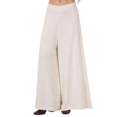 Imagem de Calça Pantalona Sem Bolsos Bege Yacamim A1-Feminino