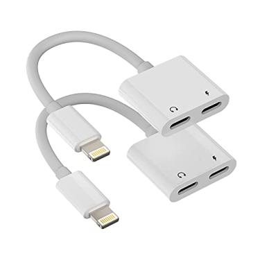 Imagem de Adaptador de fone de ouvido para iPhone, conector Lightning duplo, 2 em 1 (2 pacotes), cabo auxiliar dongle para Apple MFI certificado para 14 13 12 11 Pro Max Mini 7 8 para iPad Music Fone de ouvido