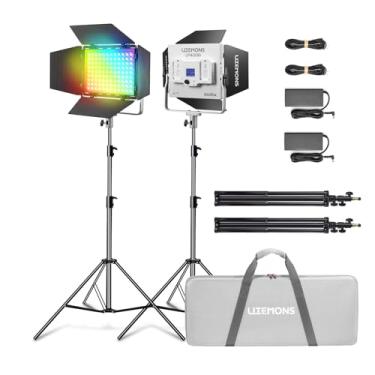 Imagem de GODOX Kit De Luz Vídeo Painel Led Rgb Lp400 Com Controle Por Aplicativo, Suporte E Bolsa, Pacote 2 Luzes Estúdio 36 W, 1800 K-10000 K, Cri 96+, Tlci 14 Modos Efeitos Para Streaming Jogos, Fotografia