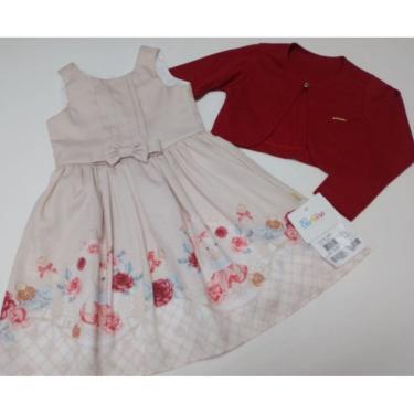Imagem de Vestido Estampado + Bolero Luxo Menina Paraiso 14829