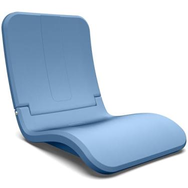 Imagem de Coast – Cadeira de piscina portátil moderna – Cadeira dobrável para adultos para piscina, praia, uso não autorizado e estádio – Plástico durável com suporte para as costas – Azul pedra