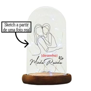 Imagem de Cúpula Redoma de Vidro Personalizada c/ Desenho de uma Foto - Minha Ra