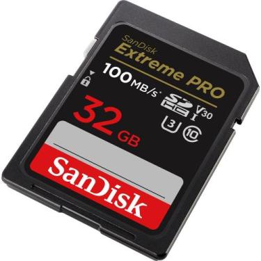 Imagem de Cartão de Memória SD Sandisk Extreme Pro 100-90 MB/s C10 U3 V30 32 GB 