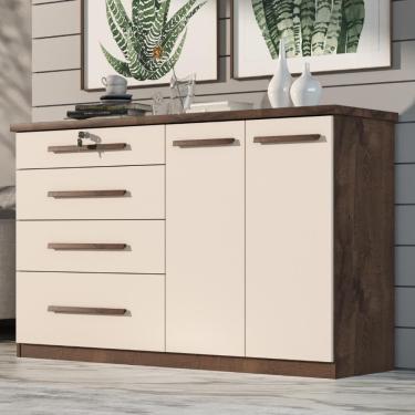 Imagem de Comoda Mariah 4 Gavetas  2 Portas Com Chave