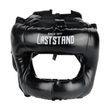 Imagem de KiBcsLic Capacete de boxe respirável e macio para meninos e meninas, proteção para cabeça, equipamento de cabeça para treino de artes marciais sparring, Preto