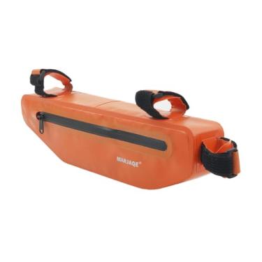 Imagem de UGPLM Bolsa para quadro de bicicleta, bolsa de grande capacidade para tubo superior de bicicleta, pacote para quadro de bicicleta, mountain bikes de estrada, Laranja