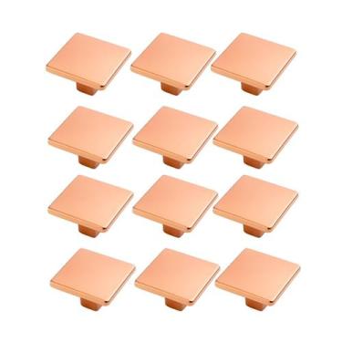Imagem de Kit 12 Puxador Ponto Quadrado 30X30mm Cobre Para Gavetas de Móveis - C