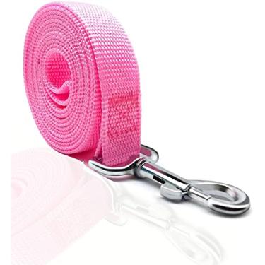 Imagem de TAIAN 4FT/5FT/6FT Strong Dog Leash, Nylon Dog Leashes for Small Medium Large Dogs (3/4 in x 5 ft, Pink)