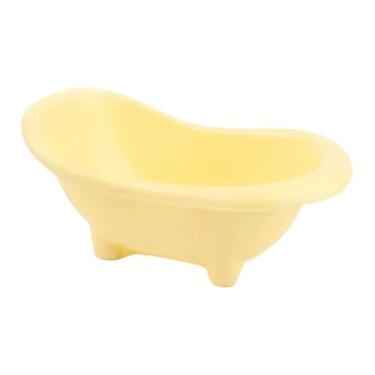Imagem de Generic Hamster Banheira de areia Recipiente para banho de areia Recipiente para escavação de Caixa de fácil de limpar Banheiro Banheira para ratos Gerbil, Amarelo