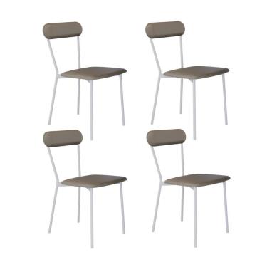 Imagem de Cadeira Vintage Emília Fixa C-4 Pes 450 X 505 X 810 Mm C-4 Un. Pés Brancos. Cn.venus Cinza Cn.venus Cinza