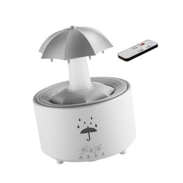 Imagem de MotiveTech Umidificador de Ar Giratório Tipo Guarda-chuva, Umidificador de Ar, Umidificador Multiuso com óleos Essenciais de 300 Ml para Escritório Doméstico, Branco, Tamanho real
