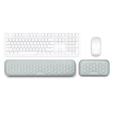 Imagem de MAAOBR Conjunto de apoio de pulso para teclado em espuma viscoelástica Suporte ergonômico para teclado e mouse para alívio da dor na digitação, conforto para escritório(Gray,M-36x8x2cm)