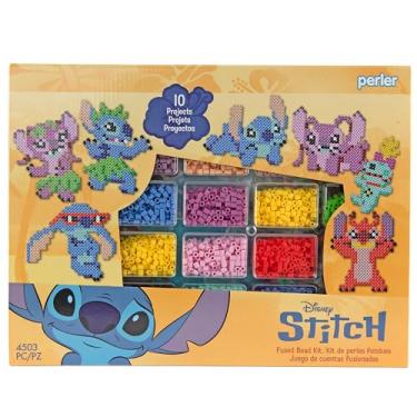 Imagem de Perler Kit de contas fundidas Stitch Deluxe – 4390 contas, grande quadro quadrado interligado, folha padrão com instruções e papel para passar – Conjunto completo de artesanato para projetos criativos