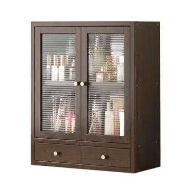 Imagem de RZGZKLSH Com armário magnético de bancada, armário de armazenamento, aparador, organizador Nanzhu para cozinha, sala de estar, quarto, banheiro, escritório, com gaveta de 35 x 16 x 45 cm (marrom