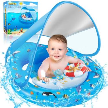 Imagem de Baby Pool Float GLOPUS com dossel para 6 a 24 meses com brinquedo