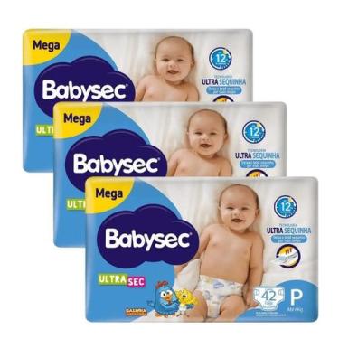 Imagem de Kit 3 Fraldas Babysec Ultrasec Mega Galinha Pintadinha P com 42 unidad