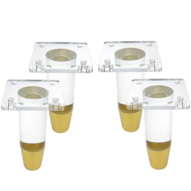 Imagem de LC LICTOP Conjunto de 4 pés de sofá de substituição de pernas de móveis de acrílico de 12 cm de altura (A015)
