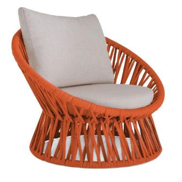 Imagem de Poltrona Area Externa Monza Alumínio Pintura Corda Náutica Terra Cota