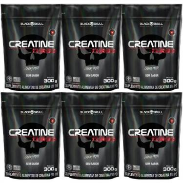 Imagem de 6x Creatine Turbo Monohidratada Black Skull  6un x Refil 300g Sem Sabo