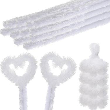 Imagem de Limpadores de cachimbo Hotop White 30 mm Jumbo Chunky Chenille 60 unid
