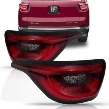 Imagem de Par lanterna traseira fiat toro 2016 2017 2018 com led - SP ACESSÓRIOS