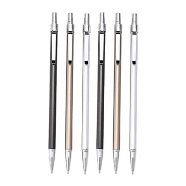 Imagem de KIIFENG 6 peças de lápis mecânico de metal para desenho automático, lapiseira de carpinteiro para desenho de esboço e escrita de estudante