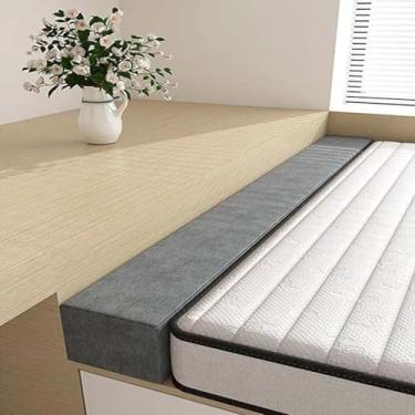 Imagem de Travesseiro De Cunha De Cama Gap Filler Cinza Bed Gap Filler 90cm - 213cm, Extensor De Colchão De Parede De Cabeceira Durável, Travesseiro De Cunha Retangular Para Cama, 39x2x3"/99x5x8cm