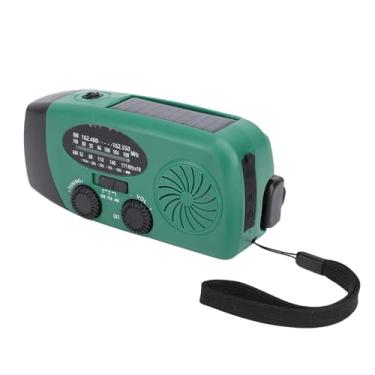 Imagem de Phefop Rádio Meteorológico da Manivela Solar de Emergência Com Iluminação LED, Alarme SOS, Power Bank Portátil Am FM WB Rádio Meteorológico, para Carregar Telefones Ao Ar Livre (Verde)