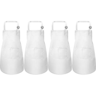 Imagem de Avental infantil HUOGUO 4 peças com bolso infantil Avental de chef aju