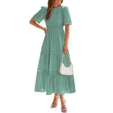 Imagem de Vestido de verão DOWERME Casual Boho Hollow Out Ruffle Maxi
