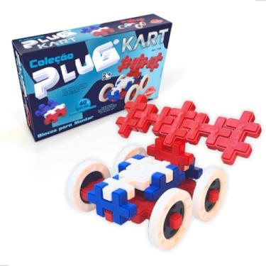 Imagem de Kit Blocos para Montar Carrinho Plug Kart Infantil 40 Peças